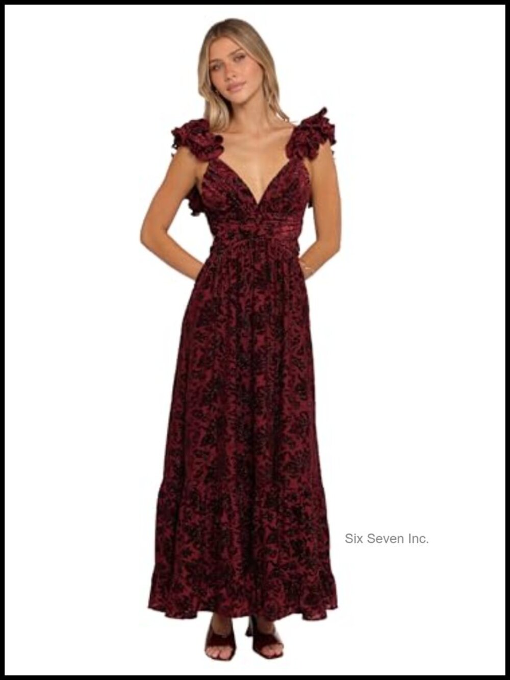Maxi Dress with Back Cutout and Corset Tie Closure - Sleeveless